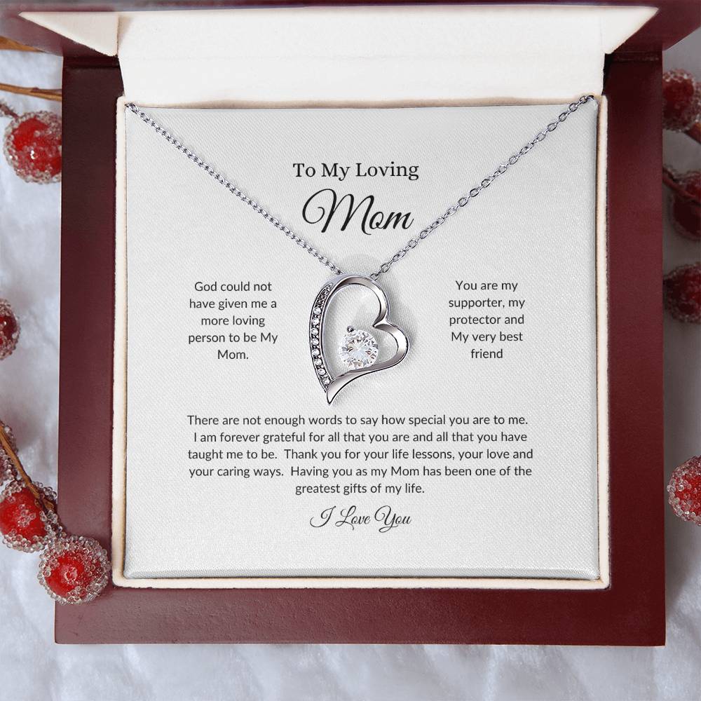 To My Loving Mom | There Are Not Enough Words - Forever Love Necklace