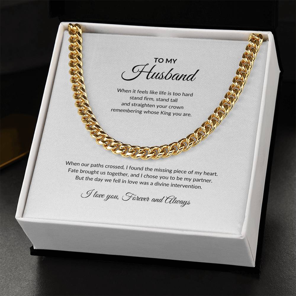 To My Husband | When Our Paths Crossed - Cuban Link Chain