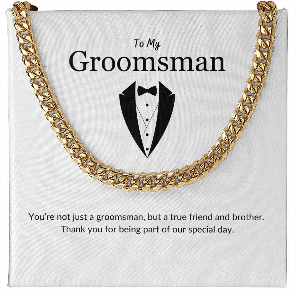 Groomsman - Men's Cuban Chain Necklace