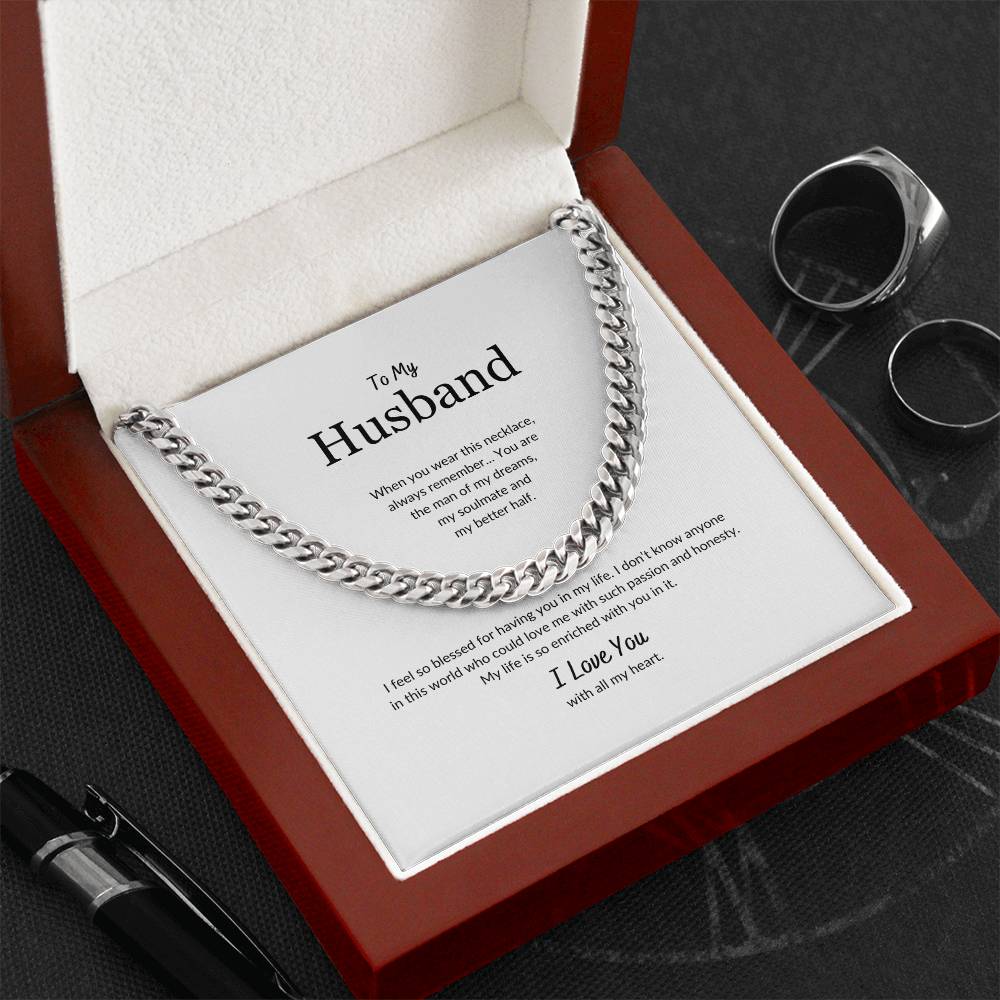 To My Husband | When You Wear This Necklace - Cuban Link Chain