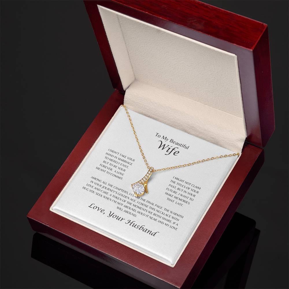 To My Beautiful Wife | A Love Meant to Commit - Alluring Beauty Necklace