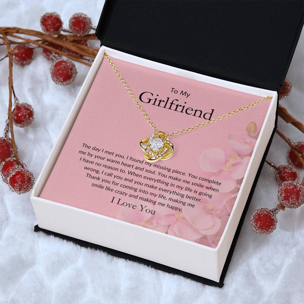 To My Girlfriend | The Day I Met You - Love Knot Necklace