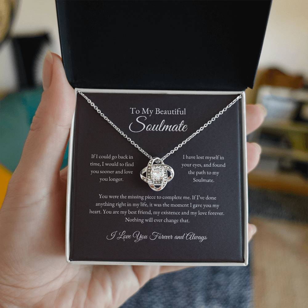 To My Beautiful Soulmate | Back In Time - Love Knot Necklace