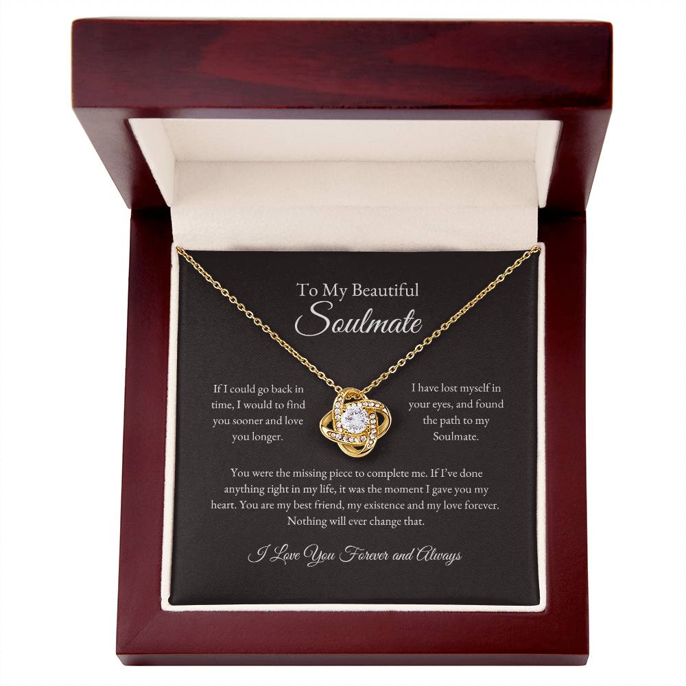 To My Beautiful Soulmate | Back In Time - Love Knot Necklace
