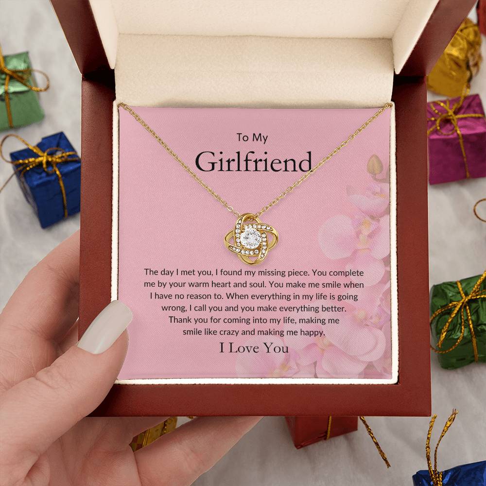 To My Girlfriend | The Day I Met You - Love Knot Necklace