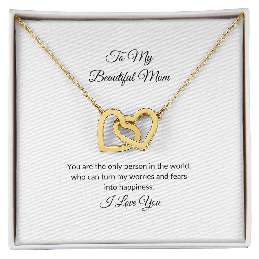 To My Beautiful Mom | Only Person in the World - Interlocking Hearts Necklace