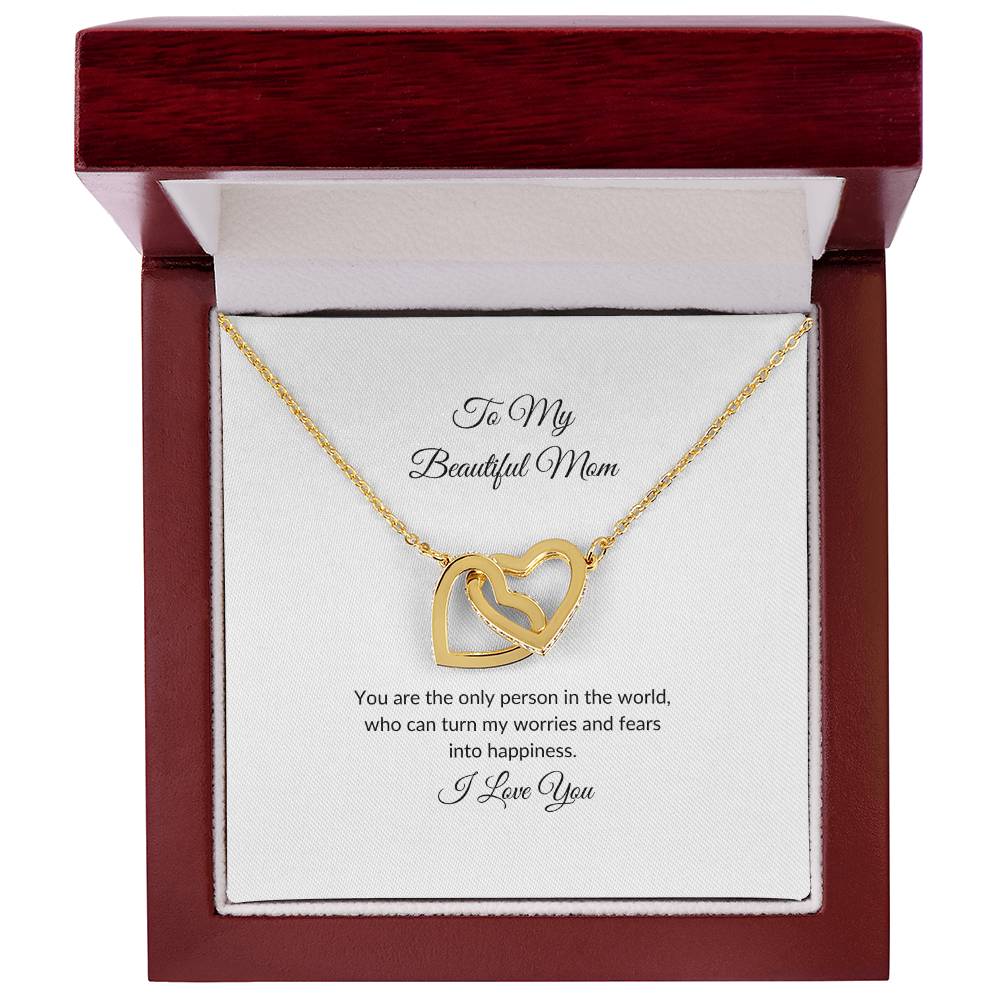 To My Beautiful Mom | Only Person in the World - Interlocking Hearts Necklace