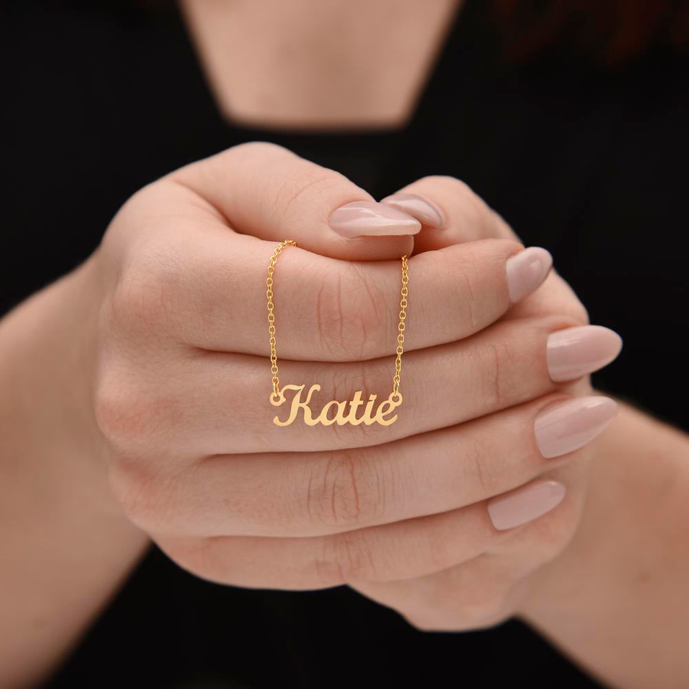 Custom Name Necklace with Message for Wife