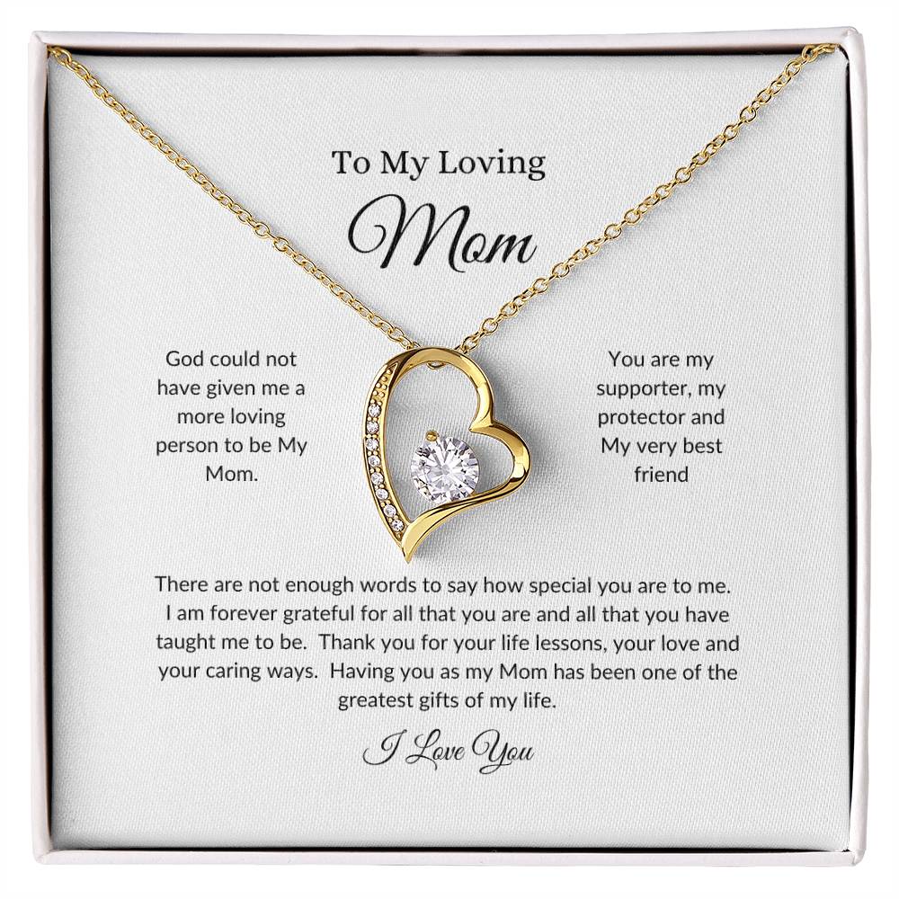 To My Loving Mom | There Are Not Enough Words - Forever Love Necklace
