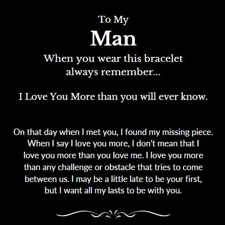 To My Man | I Found My Missing Piece - Love You Forever Bracelet
