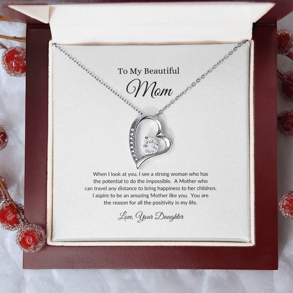 To My Beautiful Mom | I see a Strong Woman - Forever Love Necklace