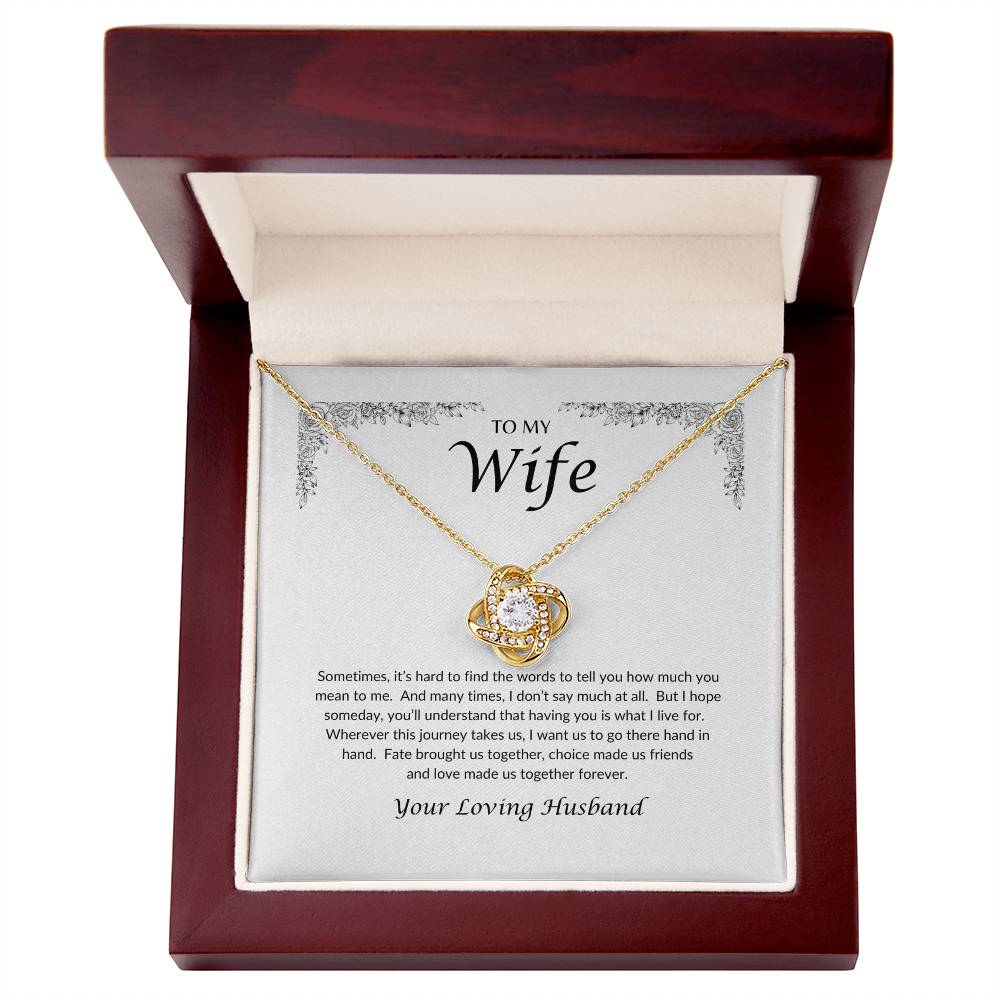To My Wife | Hard To Find The Words - Love Knot Necklace