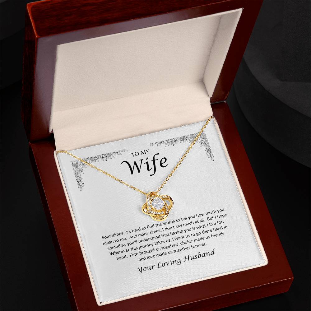 To My Wife | Hard To Find The Words - Love Knot Necklace