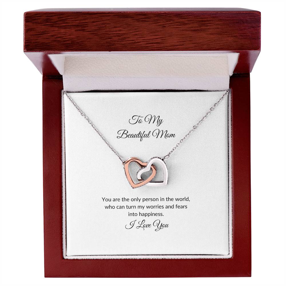 To My Beautiful Mom | Only Person in the World - Interlocking Hearts Necklace