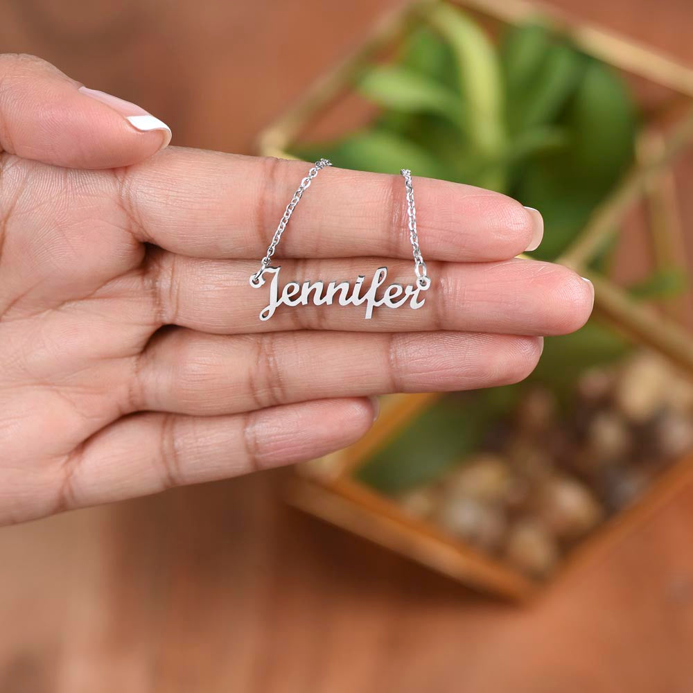 Custom Name Necklace with Message for Wife