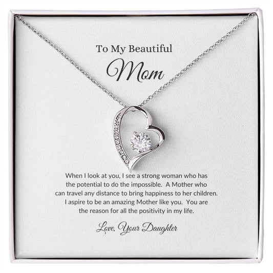 To My Beautiful Mom | I see a Strong Woman - Forever Love Necklace