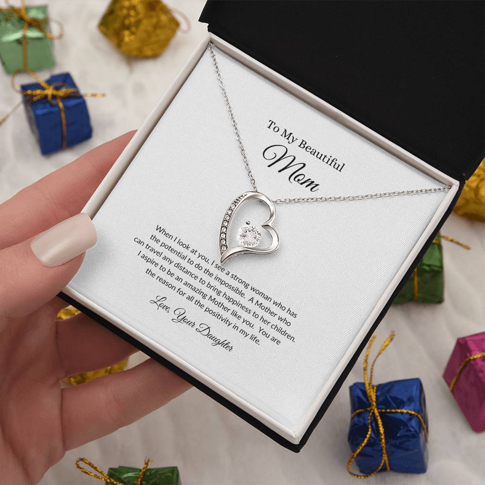 To My Beautiful Mom | I see a Strong Woman - Forever Love Necklace