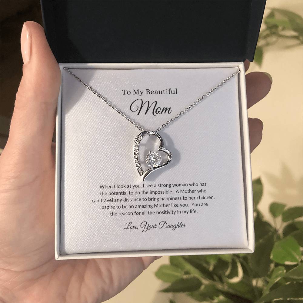 To My Beautiful Mom | I see a Strong Woman - Forever Love Necklace
