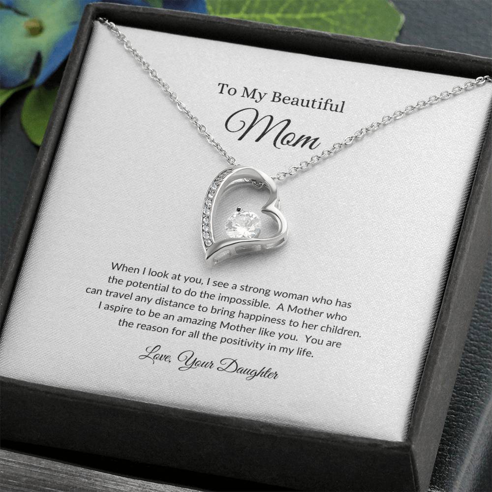 To My Beautiful Mom | I see a Strong Woman - Forever Love Necklace