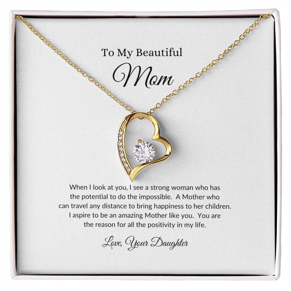 To My Beautiful Mom | I see a Strong Woman - Forever Love Necklace