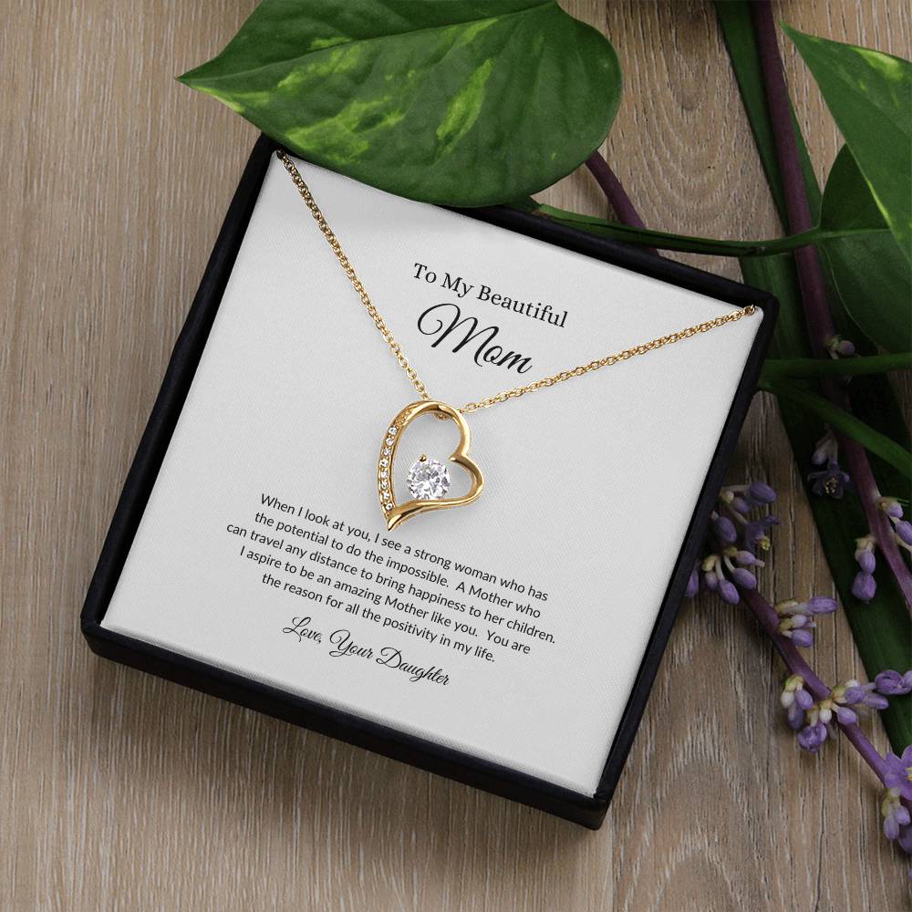 To My Beautiful Mom | I see a Strong Woman - Forever Love Necklace